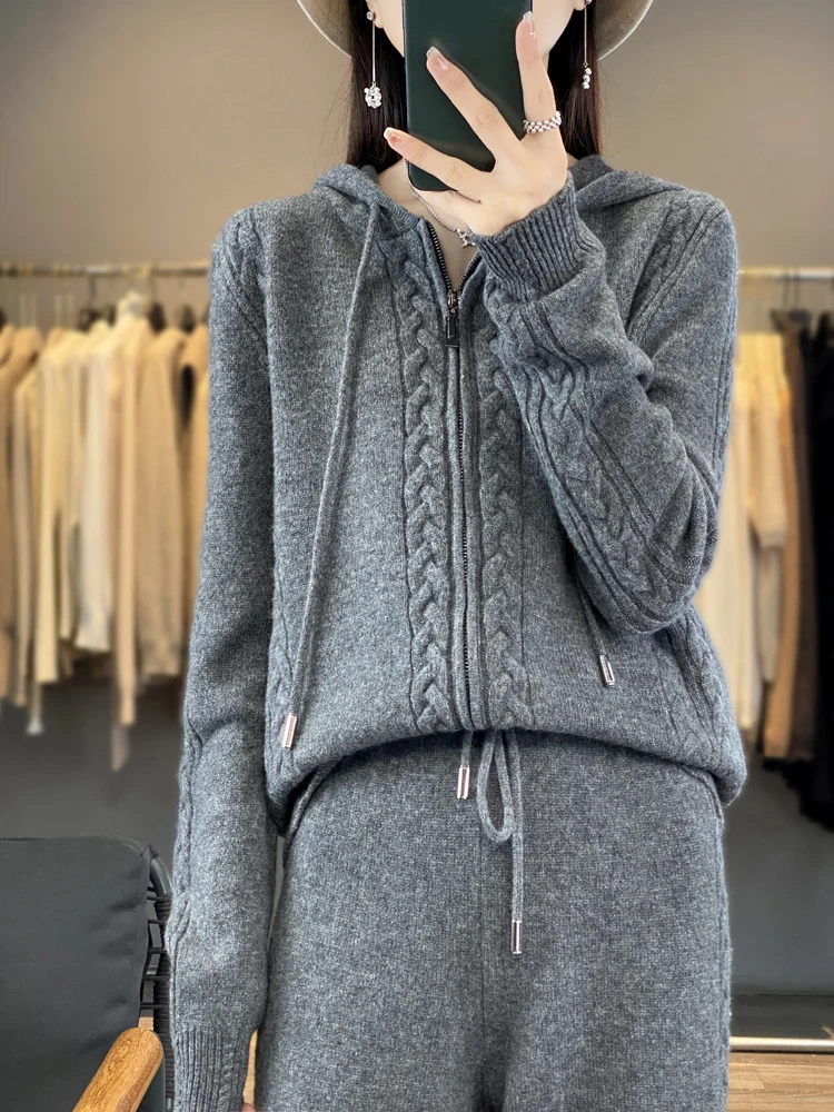 Plant Parent Hoodie - Conjunto de 2 piezas de cárdigan